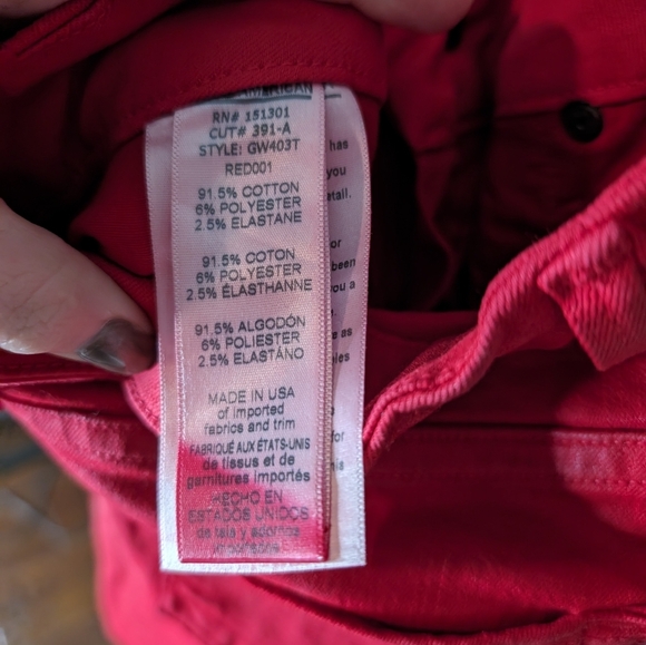 Good American Good Waist shiny red skinny 0/25 - Picture 2 of 8